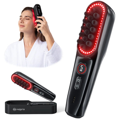 Transform Your Relaxation with the NAPRE Electric Scalp Massager - Cordless Handheld Bliss for Head, Shoulder & Body with 5 Speed Settings and Charging Dock