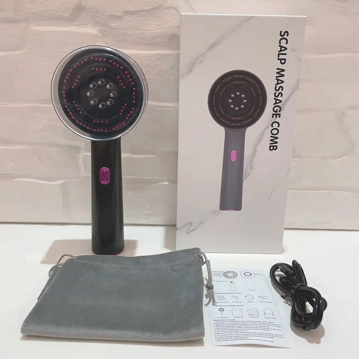3 in 1 Scalp Massager Hair Oil Applicator,Electric Scalp Brush for Home Use,Ipx7 Waterproof Electric Head Massager Scalp Massage Comb, Rechargeable Scalp Massagers