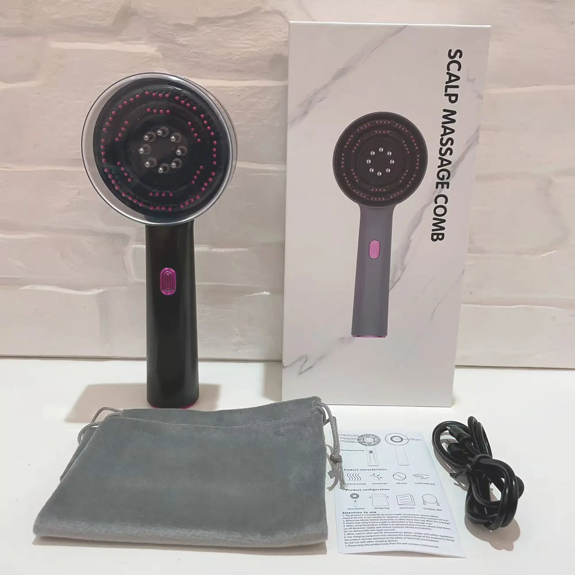 3 in 1 Scalp Massager Hair Oil Applicator,Electric Scalp Brush for Home Use,Ipx7 Waterproof Electric Head Massager Scalp Massage Comb, Rechargeable Scalp Massagers