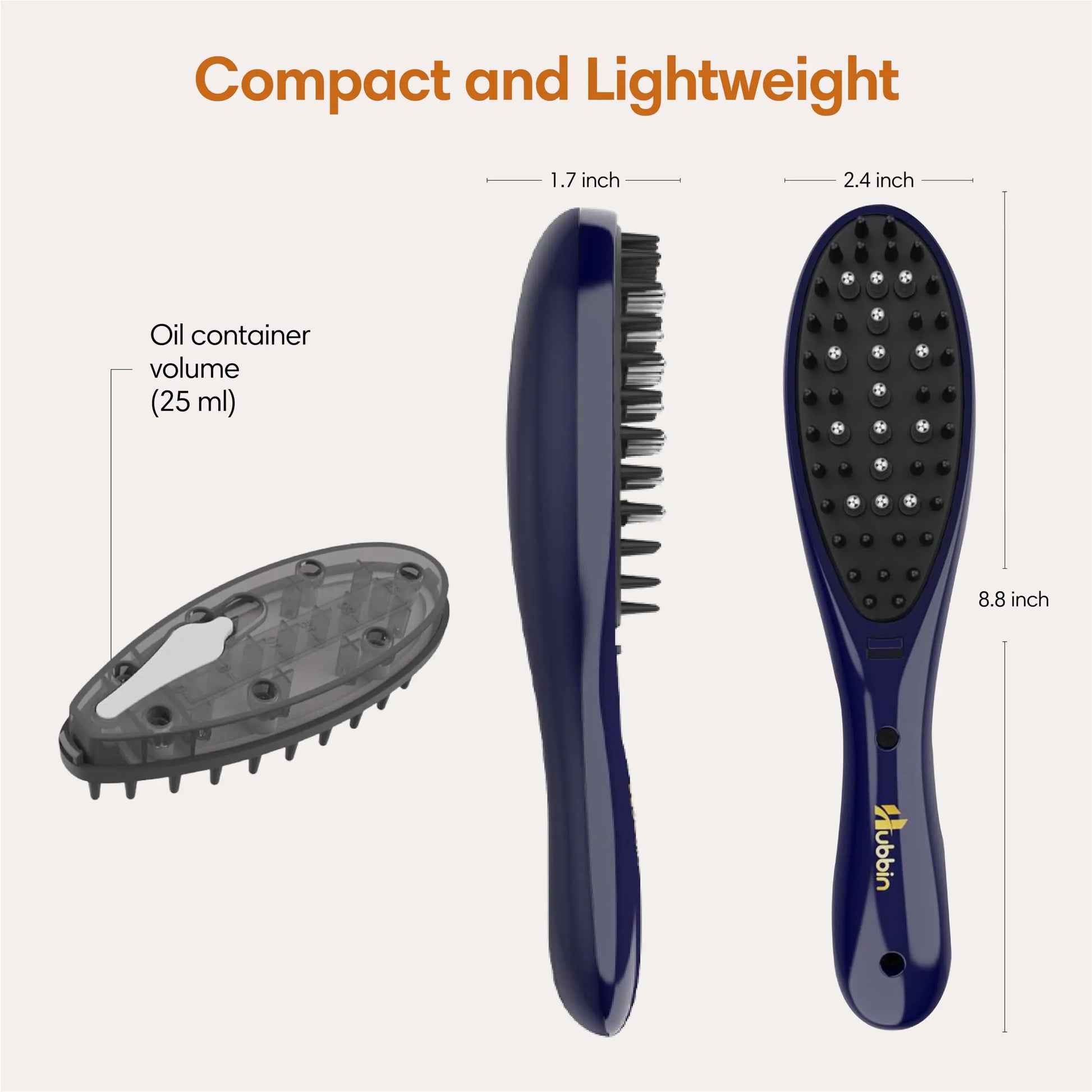 HUBBIN 3In1 Hair Oil Applicator,Scalp Massager&Detangler Brush for Hair Care,Hair Growth Products-Hair Oiling Applicator,Scalp Scrubber,Hair Brush,Scalp Exfoliator for Hair Growth and Scalp Treatment Haircare Heatless