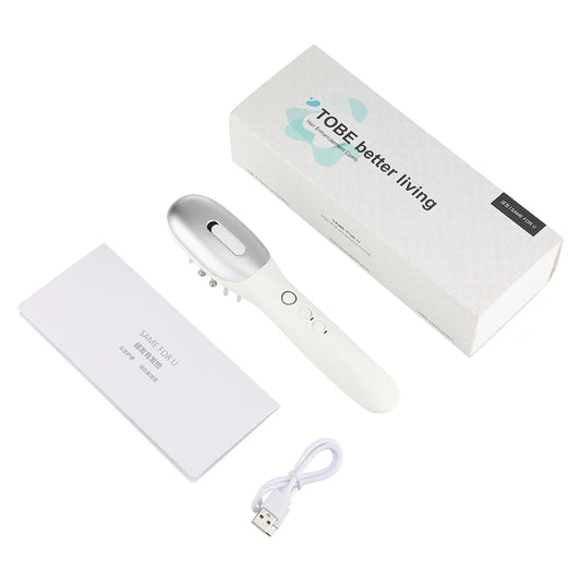 3 in 1 EMS Hair Growth Massage Comb with Hair Oil Dispenser Red Blue Light Antihair Loss High Frequency Vibration Scalp Massager