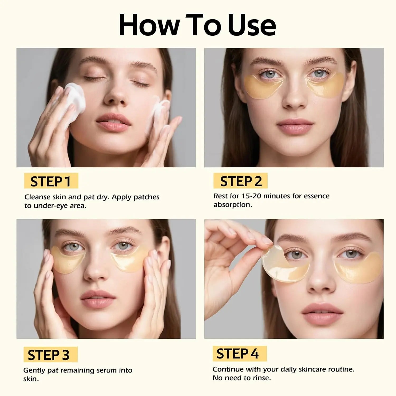 Dual Formula under Eye Mask Set, Hydrating Avocado & Nourishing Gold Hydrogel Patches for Soothing Daily Skincare Eye Care Routine Lightweight