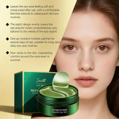 Dual Formula under Eye Mask Set, Hydrating Avocado & Nourishing Gold Hydrogel Patches for Soothing Daily Skincare Eye Care Routine Lightweight