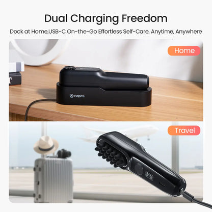 Transform Your Relaxation with the NAPRE Electric Scalp Massager - Cordless Handheld Bliss for Head, Shoulder & Body with 5 Speed Settings and Charging Dock