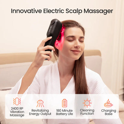 Transform Your Relaxation with the NAPRE Electric Scalp Massager - Cordless Handheld Bliss for Head, Shoulder & Body with 5 Speed Settings and Charging Dock