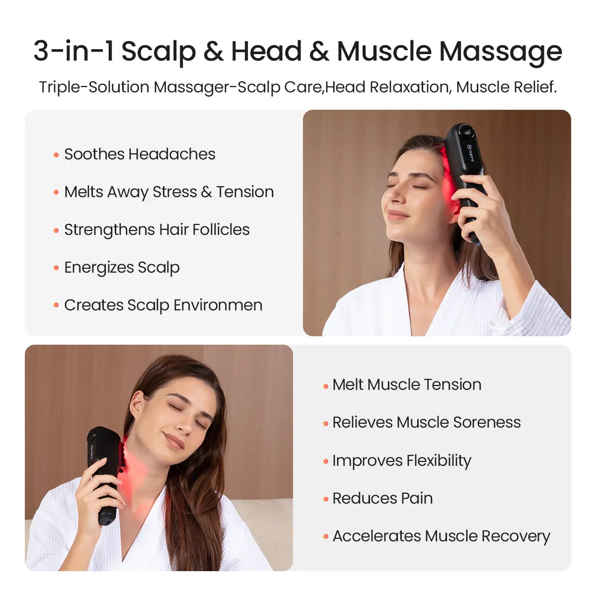 Transform Your Relaxation with the NAPRE Electric Scalp Massager - Cordless Handheld Bliss for Head, Shoulder & Body with 5 Speed Settings and Charging Dock