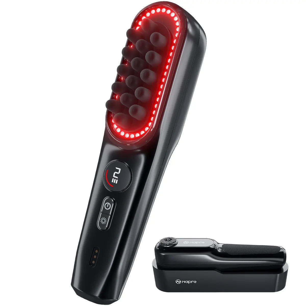 Transform Your Relaxation with the NAPRE Electric Scalp Massager - Cordless Handheld Bliss for Head, Shoulder & Body with 5 Speed Settings and Charging Dock